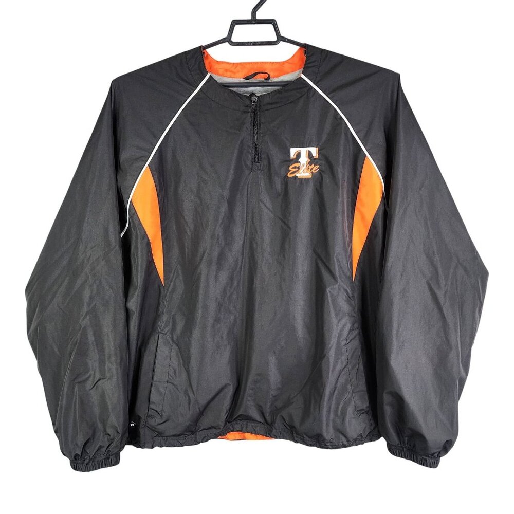 Mens Black Holloway Pullover Windbreaker Jacket T Elite 1/4 Zip Lined Size 2XL